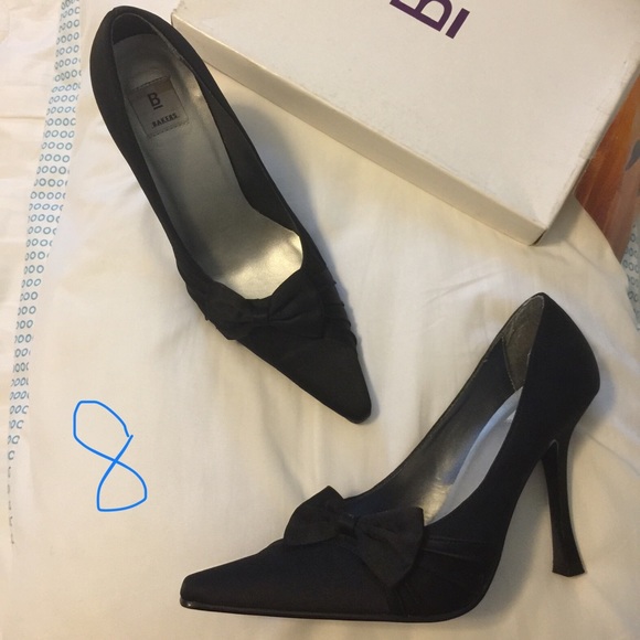 Bakers Shoes Black Satin Womens Shoes Poshmark